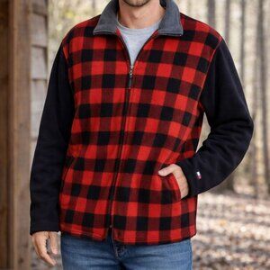 Tommy Hilfiger Fleeced Red & Black Plaid Jacket XL